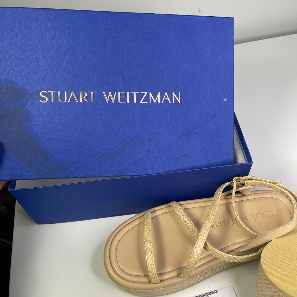 Stuart Weitzman Tan Wheat Fia-Fine Raffia Summerl… - image 7